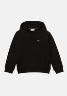 Felpa con cappuccio nera per bambino e bambina rifinita da ricamo coccodrillo SJ5292-J 031 LACOSTE 