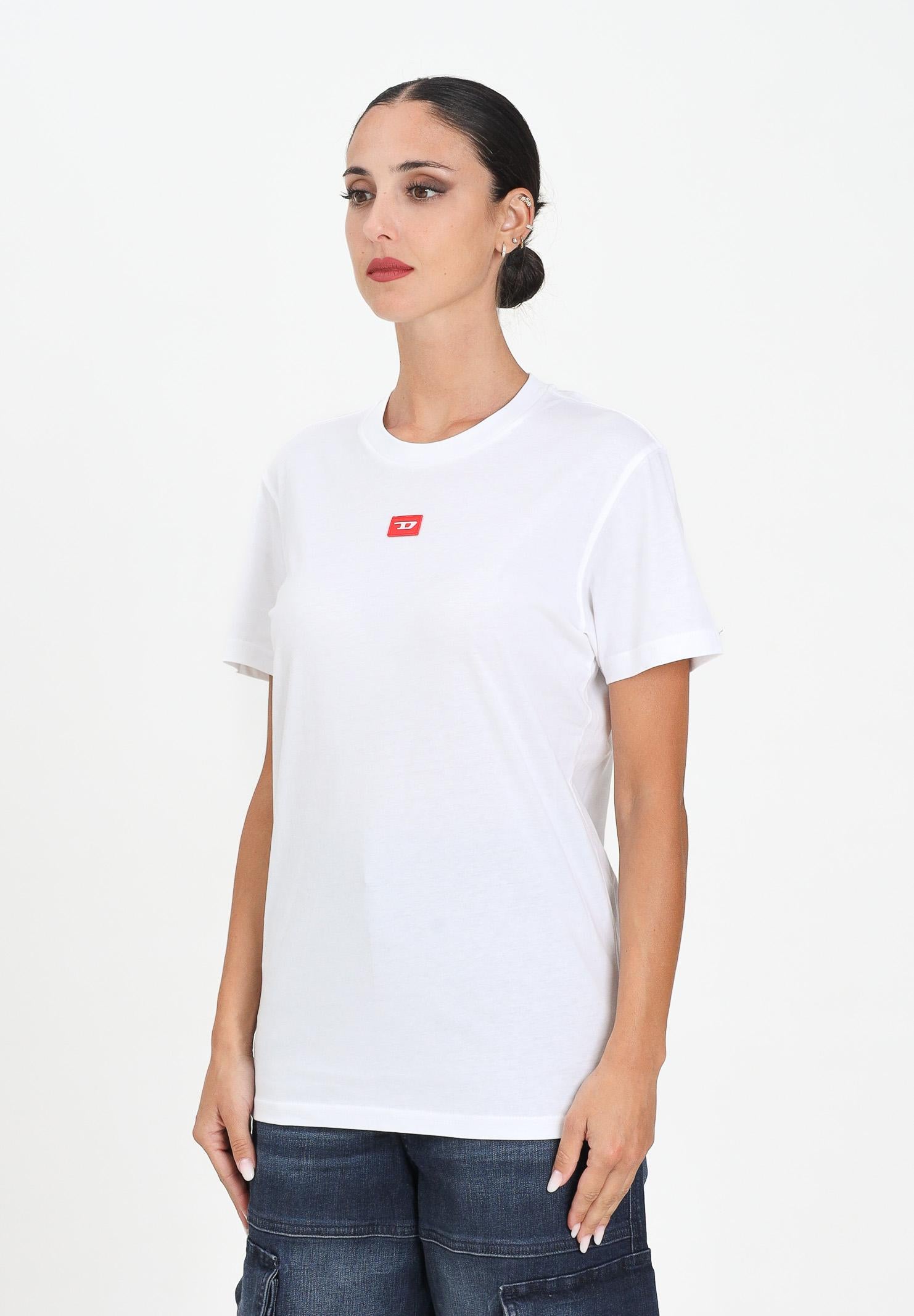 DIESEL T-shirt a manica corta bianca per donna, ragazzi e bambini con logo J025010GRAI K100 DIESEL 