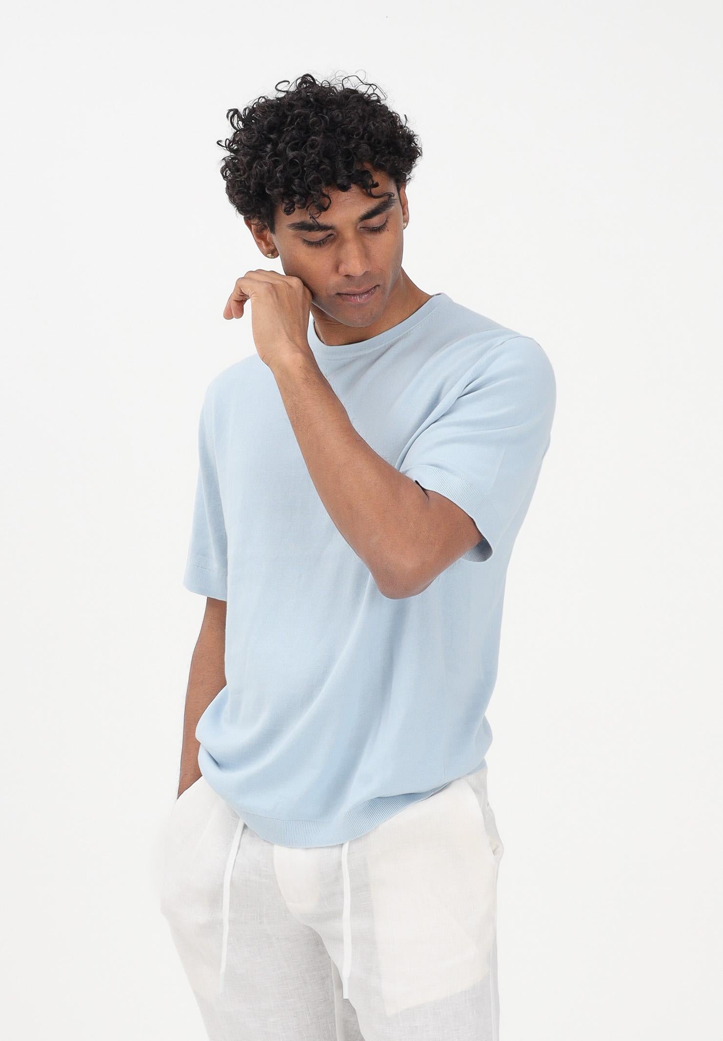 SELECTED HOMME Maglia a manica corta celeste da uomo 16099828 SK SELECTED HOMME 