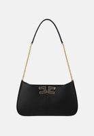 ELISABETTA FRANCHI Borsa a spalla nera da donna con dettaglio logo BS93A61E2 110 ELISABETTA FRANCHI 