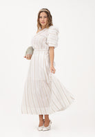 SIMONA CORSELLINI Gonna midi bianca da donna con ricamo P26CPGOC0301 V0001 SIMONA CORSELLINI 