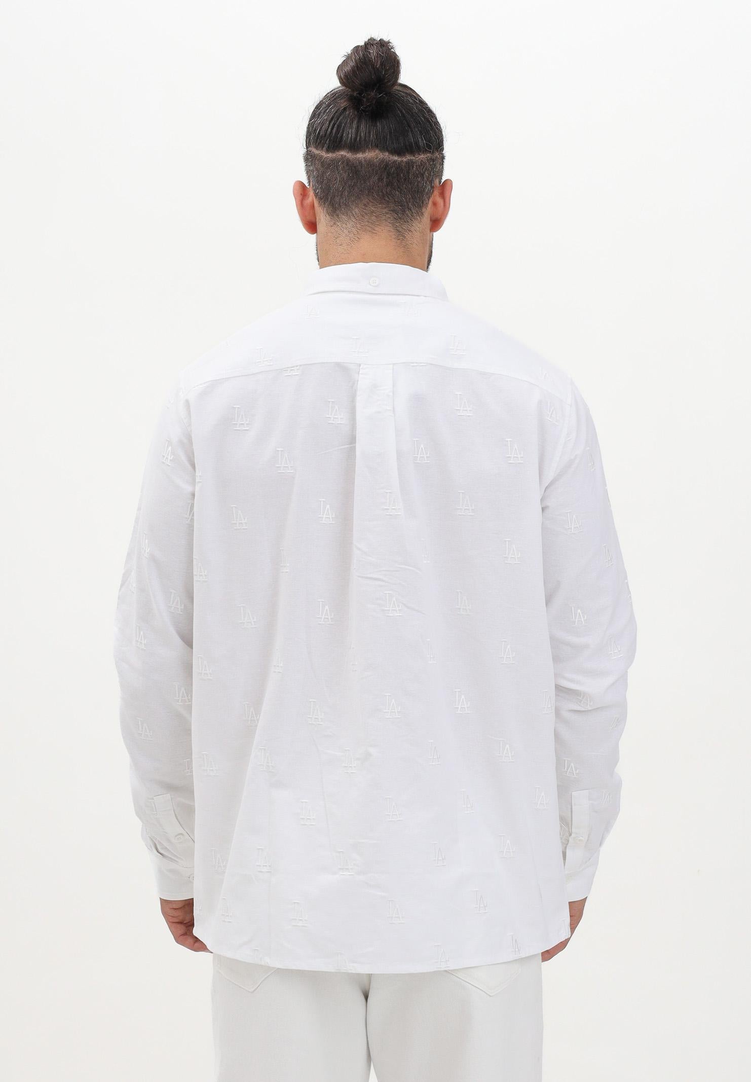 NEW ERA Camicia a manica lunga LA Dodgers MLB Monogram bianca da uomo 60667824 . NEW ERA 