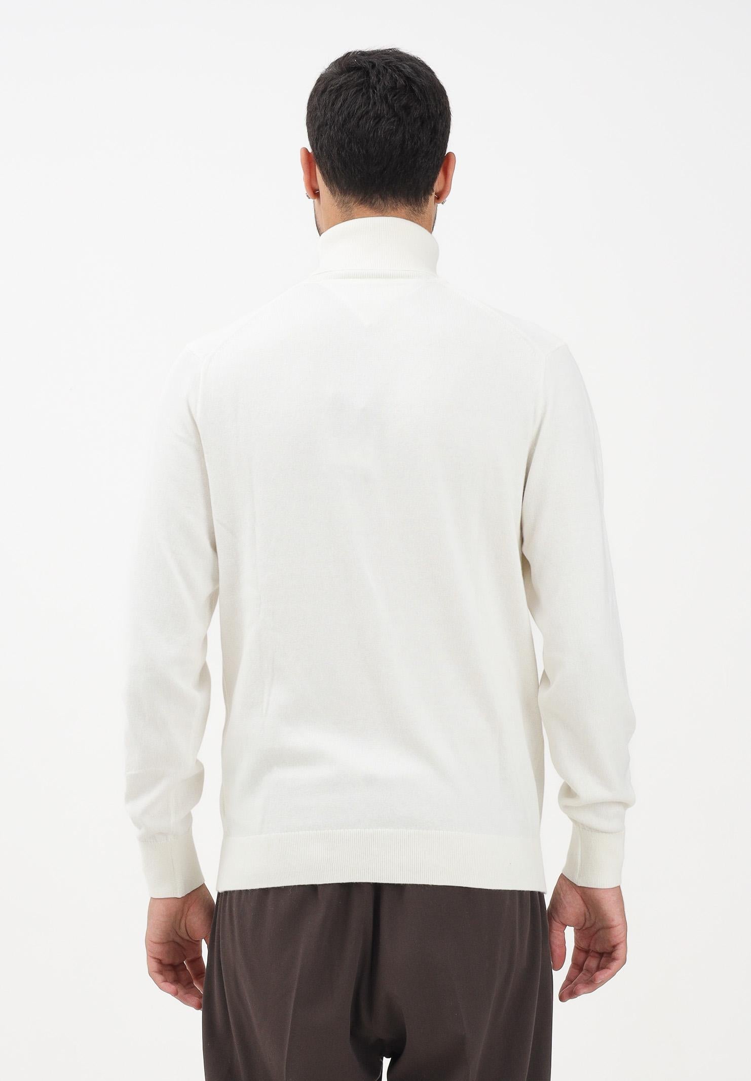 TOMMY HILFIGHER Maglioncino a collo alto panna da uomo MW0MW28048Z00  TOMMY HILFIGER 