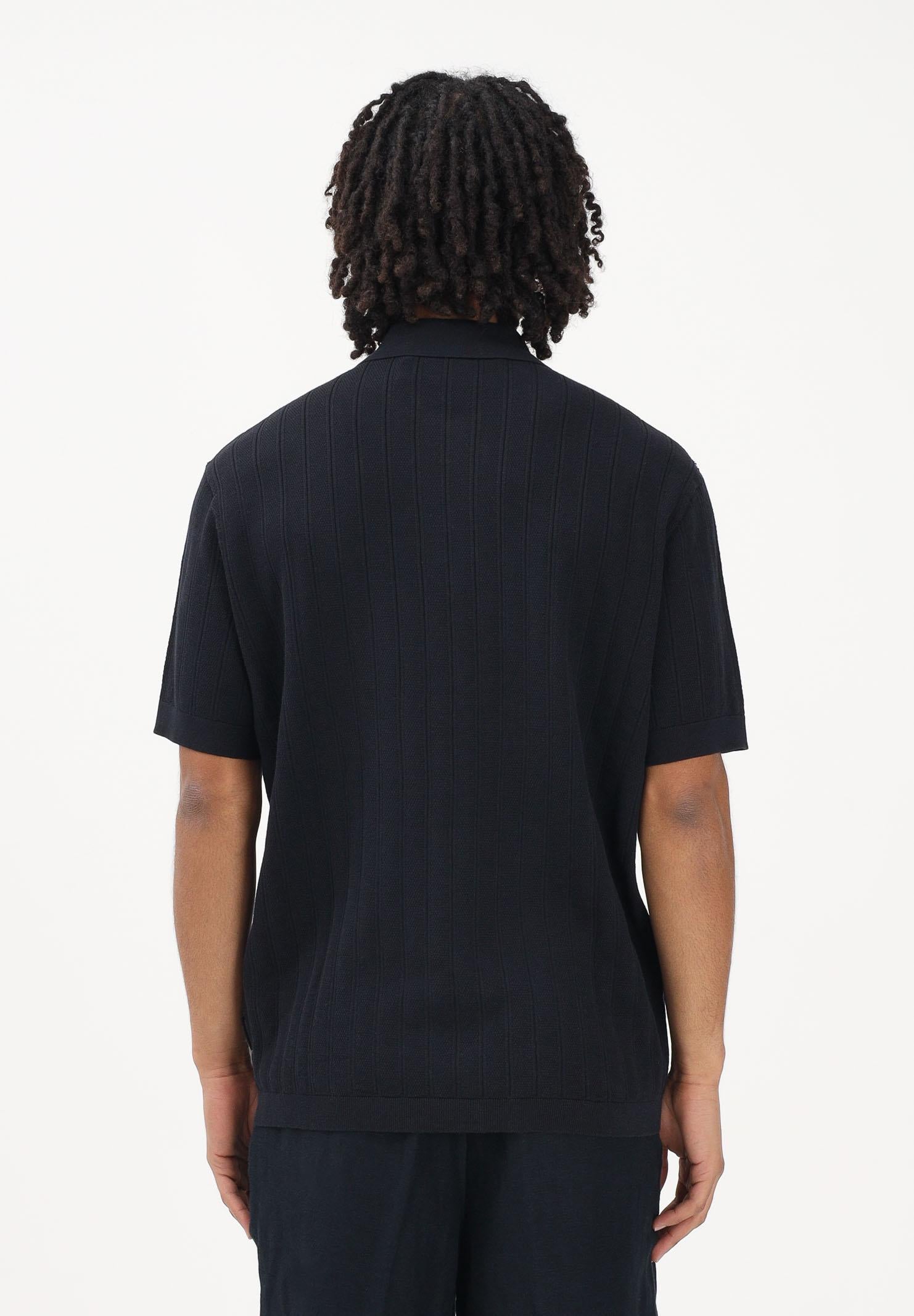 ARMANI EXCHANGE Polo a manica corta nera da uomo con lavorazione a costine XM002438AF22249 UB101 ARMANI EXCHANGE 