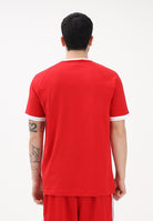 ADIDAS ORIGINALS T-shirt a manica corta 3-Stripes Slim Ringer rossa da uomo KF0416 . ADIDAS ORIGINALS 