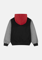 JORDAN Felpa con cappuccio MJ Brooklyn Fleece nera, rossa e grigia per bambino e bambina 95F121 KR5 JORDAN 