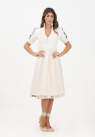 ADIDAS ORIGINALS Abito midi DIRNDL panna da donna KF2301 . ADIDAS ORIGINALS 