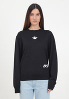 Maglioncino girocollo nero per donna e bambina con logo jacquard DQ2453D003F DQ900 DSQUARED2 