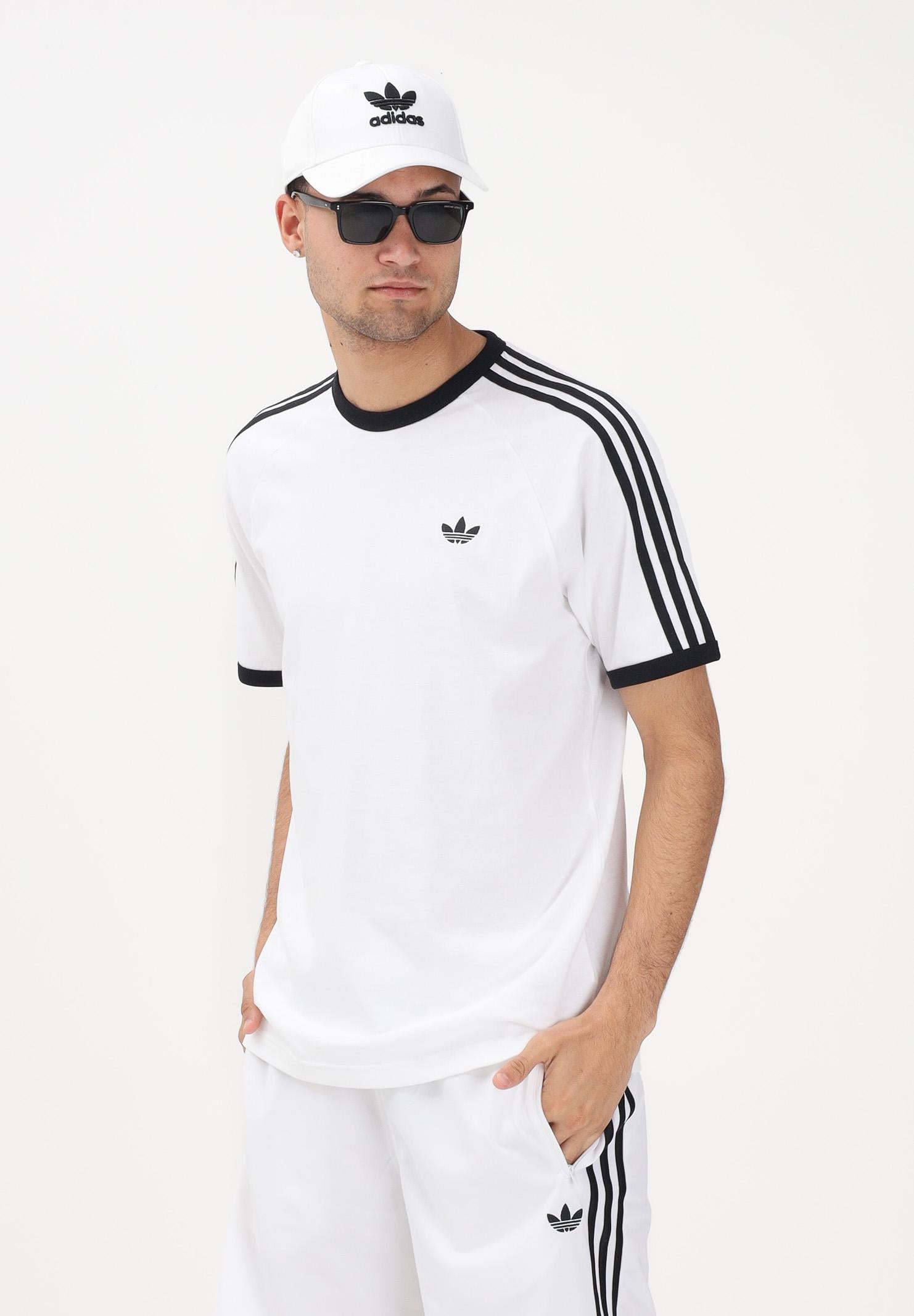 ADIDAS ORIGINALS T-shirt a manica corta 3 STRIPES bianca da uomo KE3537 . ADIDAS ORIGINALS 