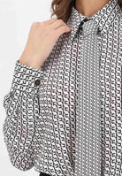 ELISABETTA FRANCHI Camicia a manica lunga panna da donna in georgette stampata con cravatta CA10956E2 EF1 ELISABETTA FRANCHI 