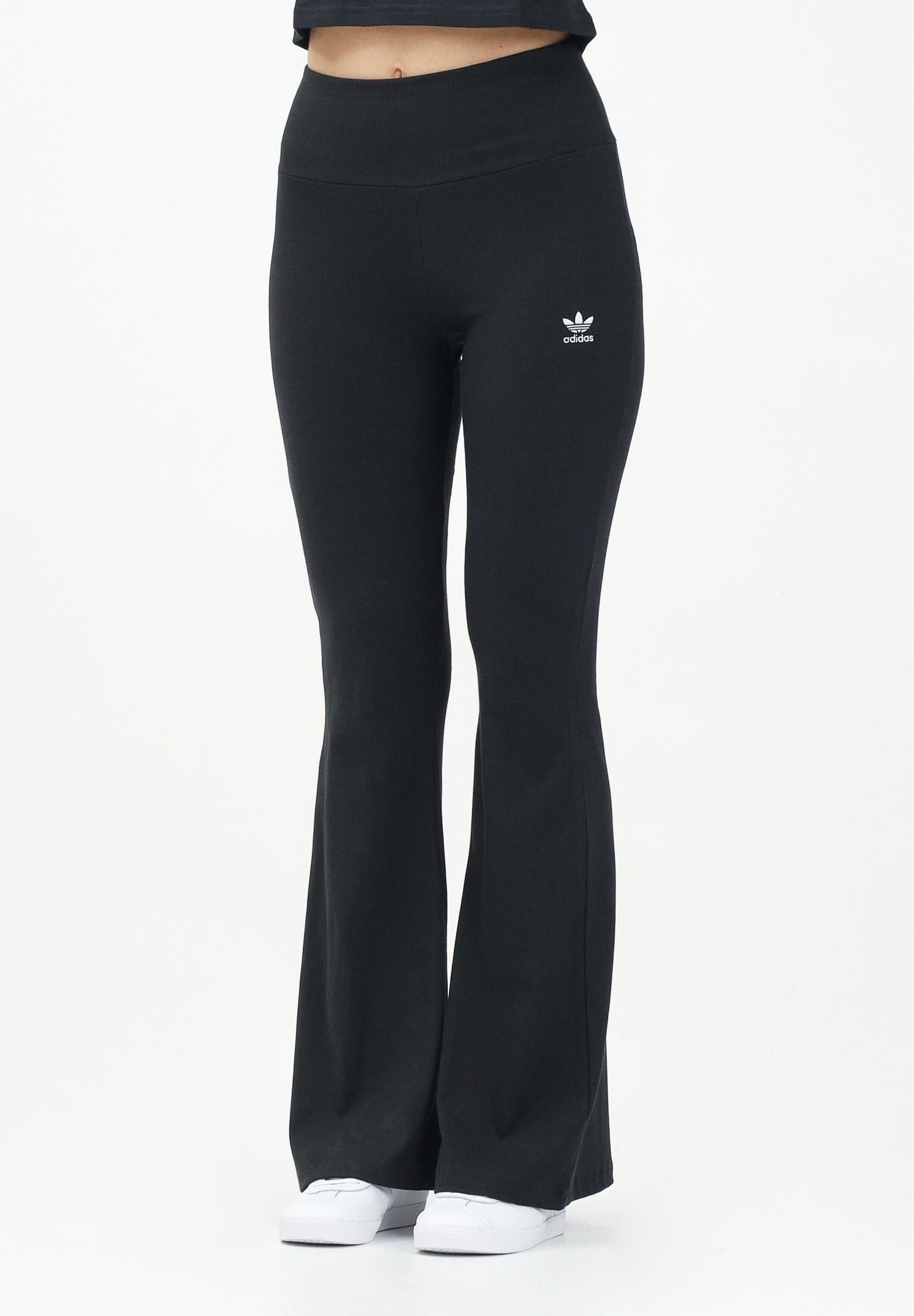 ADIDAS ORIGINALS Leggings sportivo Essentials Rib Flared nero da donna IW5727  ADIDAS ORIGINALS 