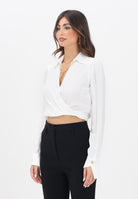 ELISABETTA FRANCHI Blusa cropped avorio da donna con dettaglio gioiello CAT0256E2 360 ELISABETTA FRANCHI 