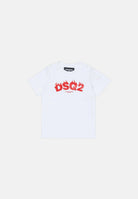 DSQUARED2 T-shirt a manica corta bianca da neonato con stampa DQ3275D00XM DQ100 DSQUARED2 