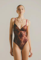 SANTAS Body RADIANCE bordeaux da donna con ricamo in pizzo floreale PV2615 BO SANTAS 