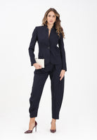 PINKO Pantalone elegante balloon-fit blu da donna con motivo gessato 105707A2QY EZ1 PINKO 