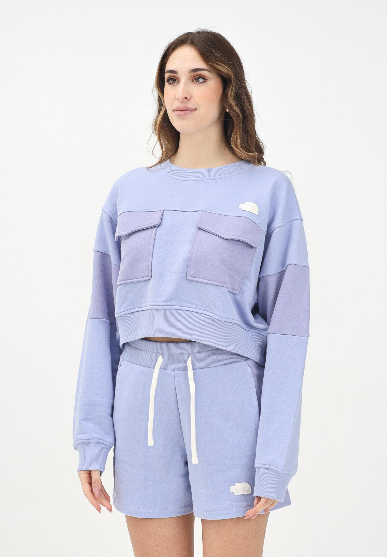 THE NORTH FACE Felpa girocollo Terry Oversized lilla da donna NF0A8C2C0VI1 . THE NORTH FACE 