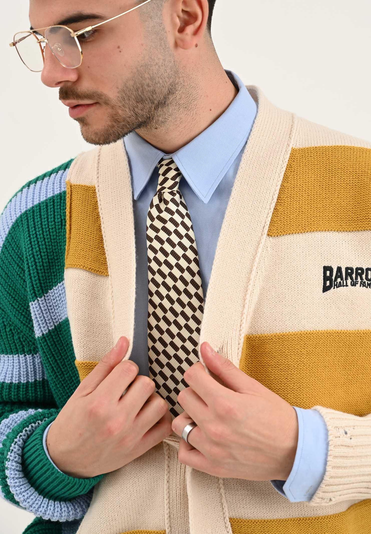 SELECTED HOMME Cravatta panna da uomo in seta stampata 16097282 Demitasse SELECTED HOMME 