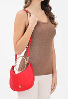 TOMMY HILFIGER Borsa hobo in raso rosso da donna AW0AW18236 XLG TOMMY HILFIGER 