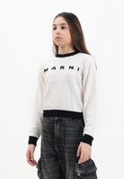 MARNI Maglioncino girocollo panna per donna e bambina con logo M00993M00ML 0M111 MARNI 