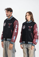 NEW ERA Bomber Varsity Chicago Bulls NBA Patch nero e bordeaux per uomo e donna 60684336  NEW ERA 