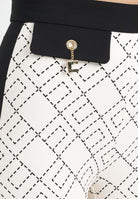 ELISABETTA FRANCHI Pantalone elegante panna da donna con stampa PAS0156E2 EF1 ELISABETTA FRANCHI 