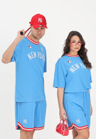 NEW ERA T-shirt a manica corta Oversized New York Yankees MLB Arch azzurra per uomo e donna 60856155 . NEW ERA 
