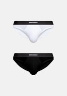 DSQUARED2 Slip (2pz) nero e bianco da uomo con fascia elastica logata DCX200070 010 DSQUARED2 