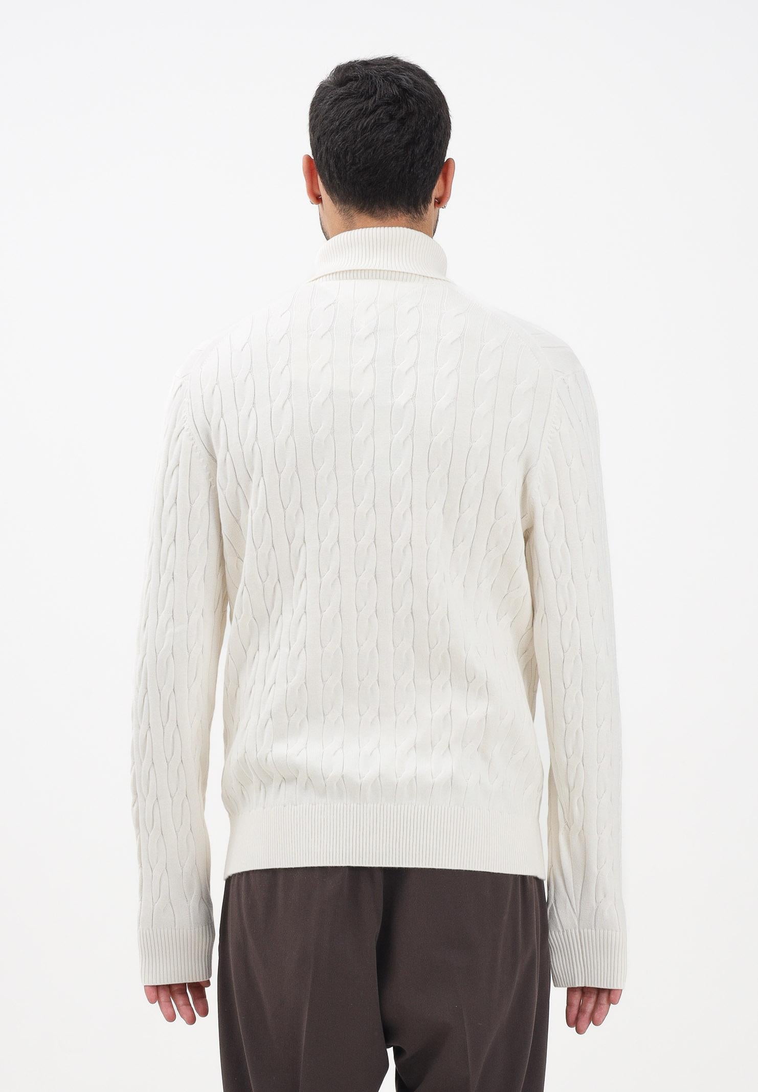 TOMMY HILFIGER Maglioncino a collo alto panna da uomo MW0MW40439Z00  TOMMY HILFIGER 