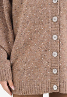PINKO Cardigan beige da donna in tessuto bouclé con strass 105739A2U4 C3Z PINKO 