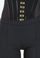 ELISABETTA FRANCHI Pantalone elegante nero da donna con fermagli gioiello PA13257E2 110 ELISABETTA FRANCHI 