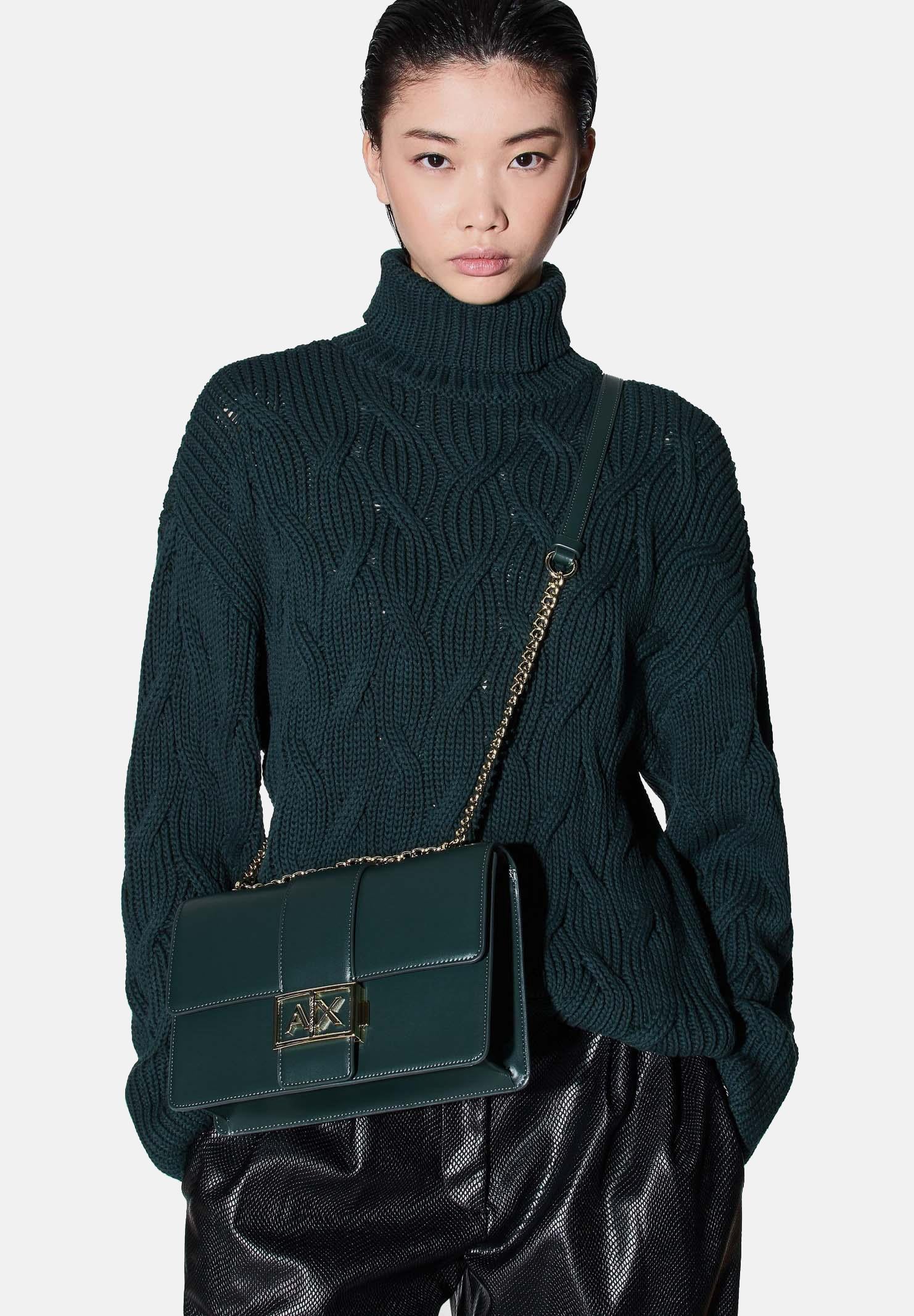 ARMANI EXCHANGE Borsa a tracolla verde da donna con logo XW000070AF12039 U7304 ARMANI EXCHANGE 