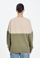 MAISON MARGIELA Felpa girocollo beige e verde per donna, ragazzi e bambini caratterizzata da una costruzione re-cut M60870MM04H M6C38 MAISON MARGIELA 