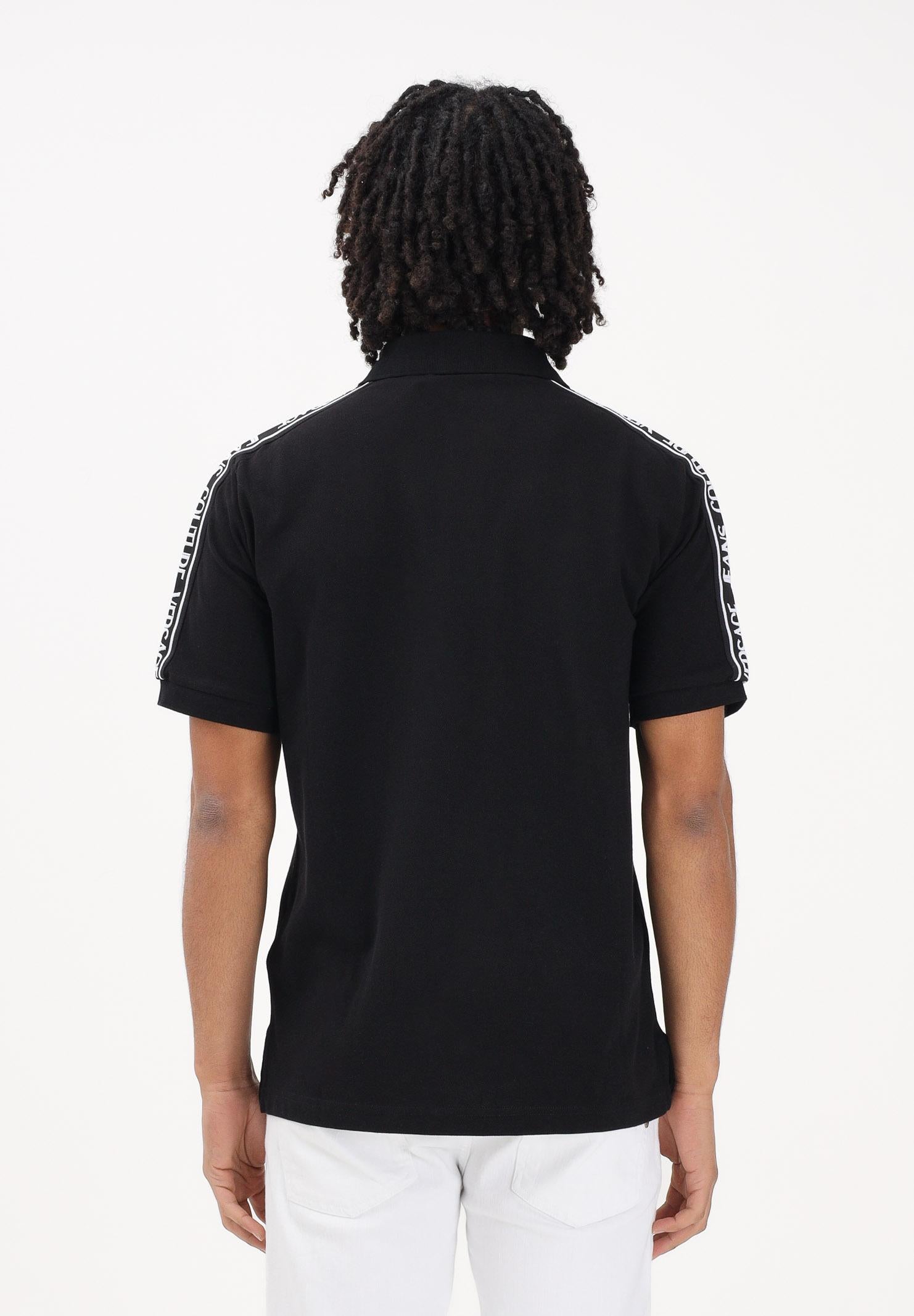 VERSACE JEANS COUTURE Polo a manica corta nera da uomo con spalle logate 80GAGT16CJ01T 899 VERSACE JEANS COUTURE 