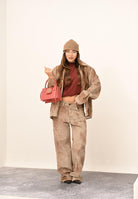 I'M BRIAN Pantalone da uomo in velluto a coste color beige effetto tie-dye JASON2925 0025 I'M BRIAN 