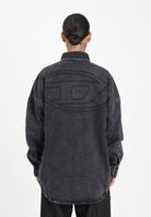 DIESEL Camicia a manica lunga in denim nero per donna, ragazzi e bambini con maxi logo Oval D J02307KXBPT K02 DIESEL 