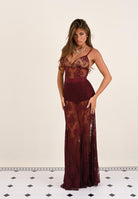 SANTAS Body RADIANCE bordeaux da donna con ricamo in pizzo floreale PV2615 BO SANTAS 