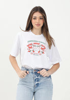 DSQUARED2 T-shirt a manica corta bianca per donna, ragazzi e bambini con grafica originale "Cowboy Pizza" DQ2975D004G DQ100 DSQUARED2 