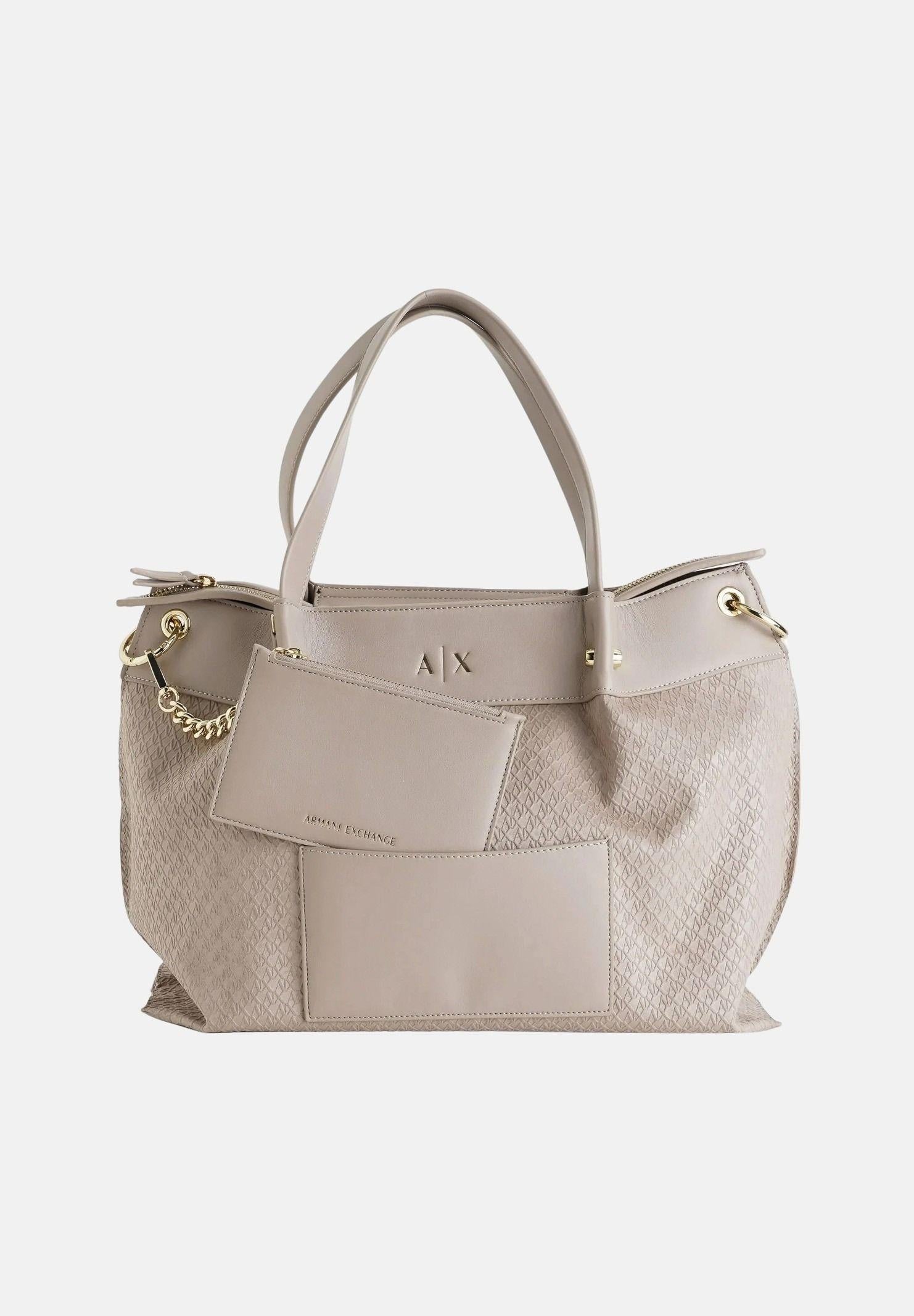ARMANI EXCHANGE Borsa a mano beige da donna con logo A|X XW001211AF22645 U6119 ARMANI EXCHANGE 