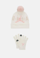 JORDAN Set regalo composto da cappello e guanti panna e rosa da bambina 9A0869 782 JORDAN 