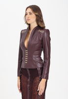 ELISABETTA FRANCHI Giacca bordeaux da donna con ganci gioiello GI18757E2 EA4 ELISABETTA FRANCHI 