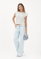 JDY Top in maglia panna da donna con motivo a righe 15360345 CLDAWPO JDY 