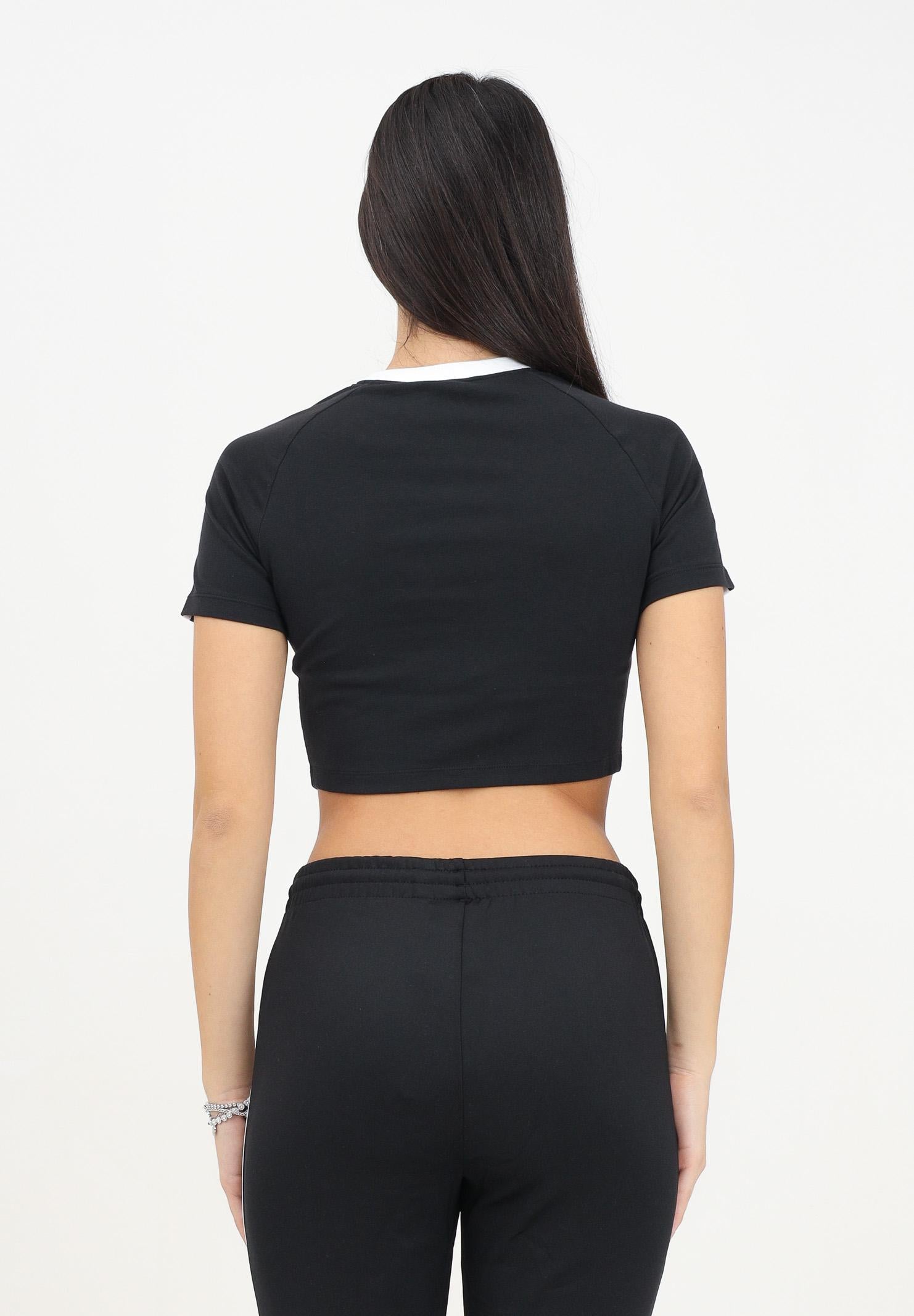 ADIDAS ORIGINALS T-shirt a manica corta 3-Stripes nera da donna IU2532 . ADIDAS ORIGINALS 