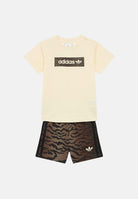 ADIDAS ORIGINALS Completino AOP panna e marrone da neonato KD5823 . ADIDAS ORIGINALS 