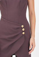 ELISABETTA FRANCHI Abito corto bordeuax da donna con bottoni gioiello AB79856E2 EA4 ELISABETTA FRANCHI 