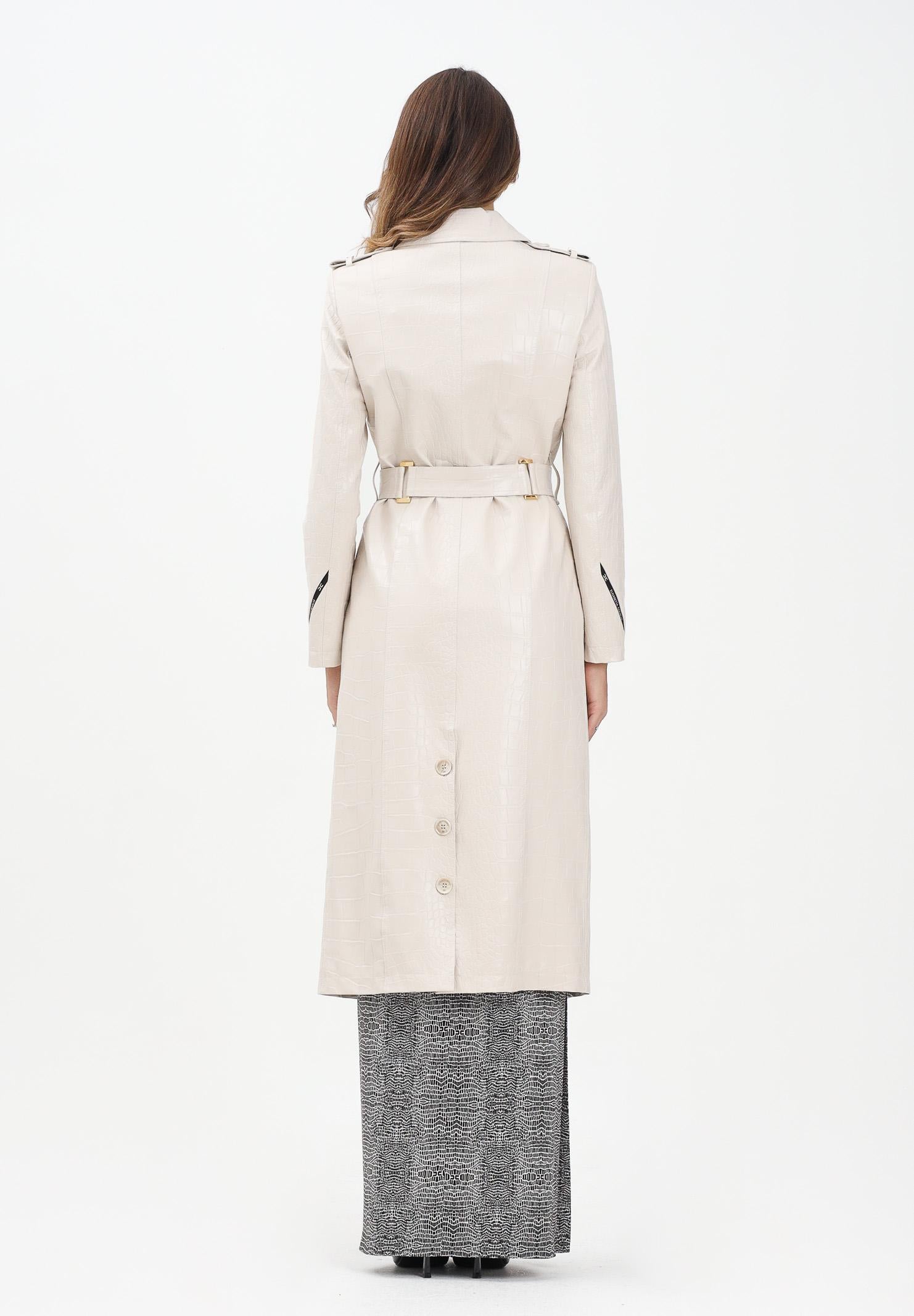 ELISABETTA FRANCHI Trench panna da donna con stampa cocco SP00358E2 DZ9 ELISABETTA FRANCHI 