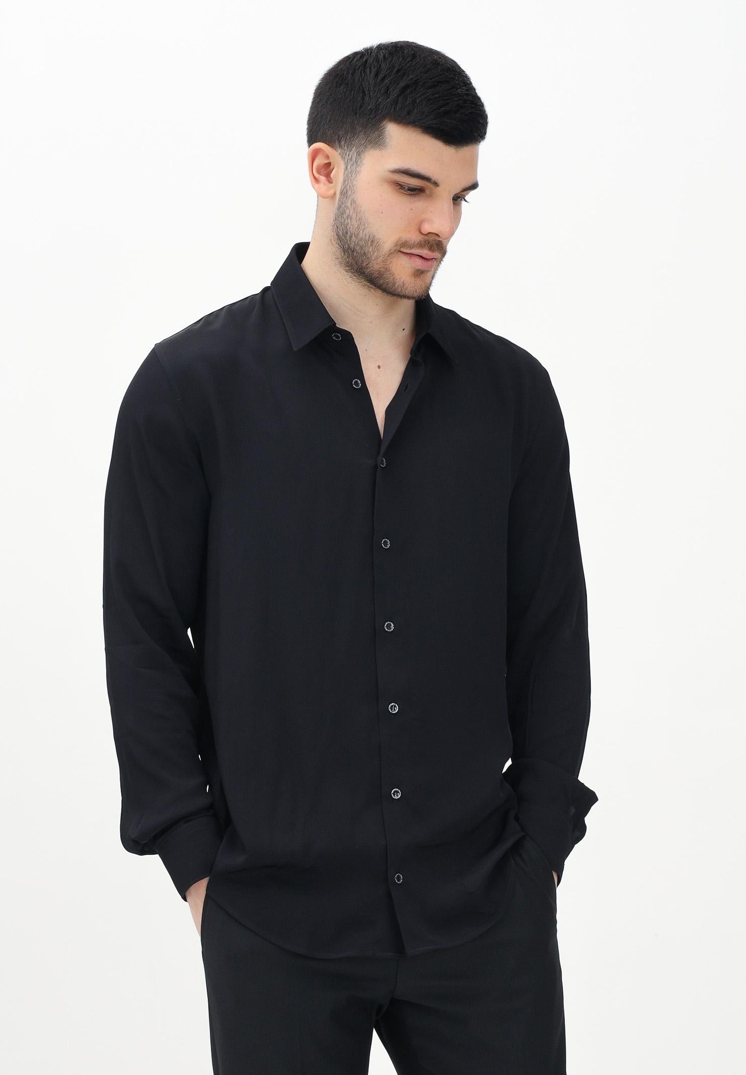 PATRIZIA PEPE Camicia a manica lunga nera da uomo 5C0310A093U K102 PATRIZIA PEPE 
