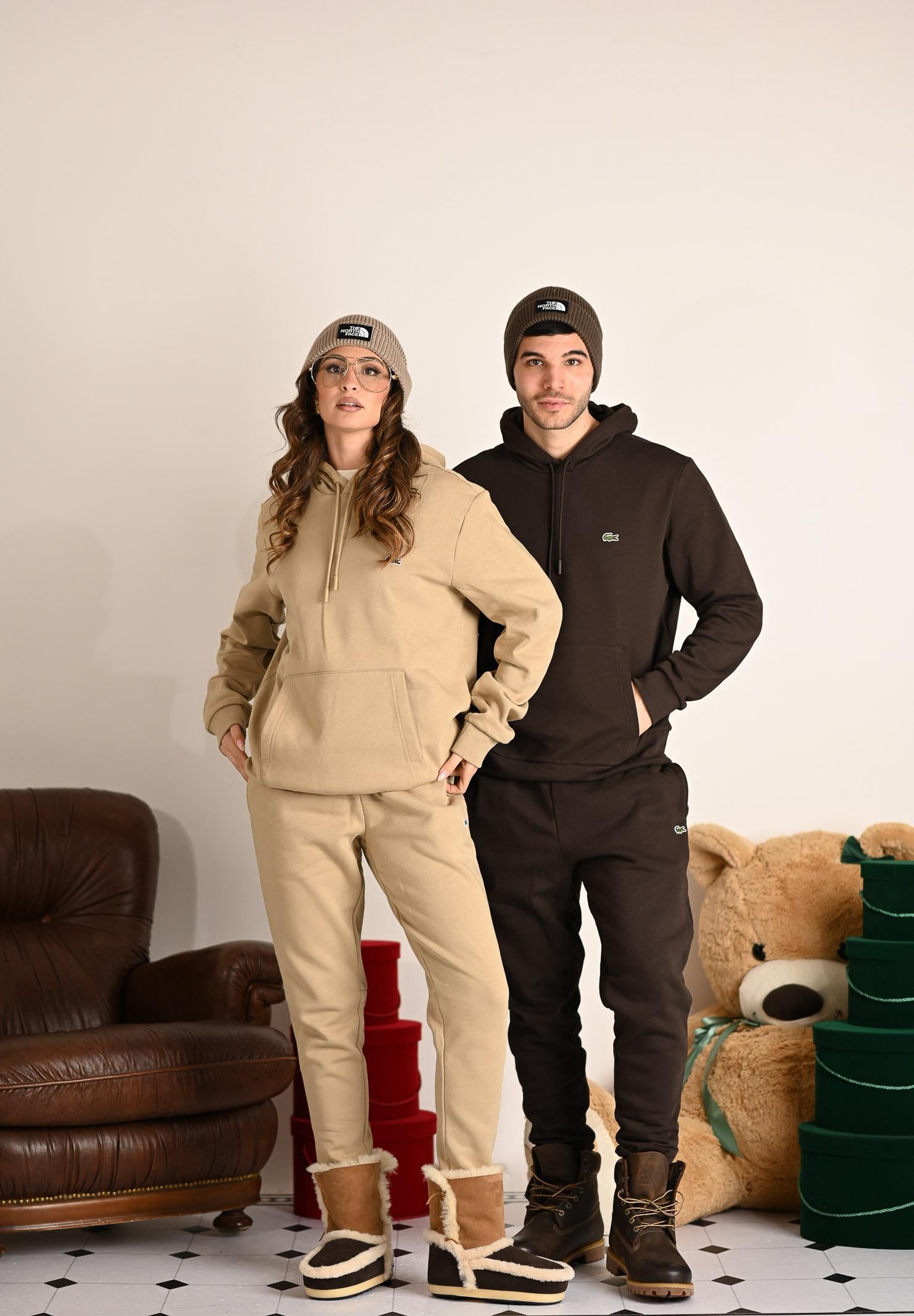 LACOSTE Felpa con cappuccio beige per uomo e donna SH9623 02S LACOSTE 