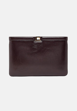 ELISABETTA FRANCHI Pochette marrone da donna effetto naplak<BR/> BS18A61E2 EV9 ELISABETTA FRANCHI 