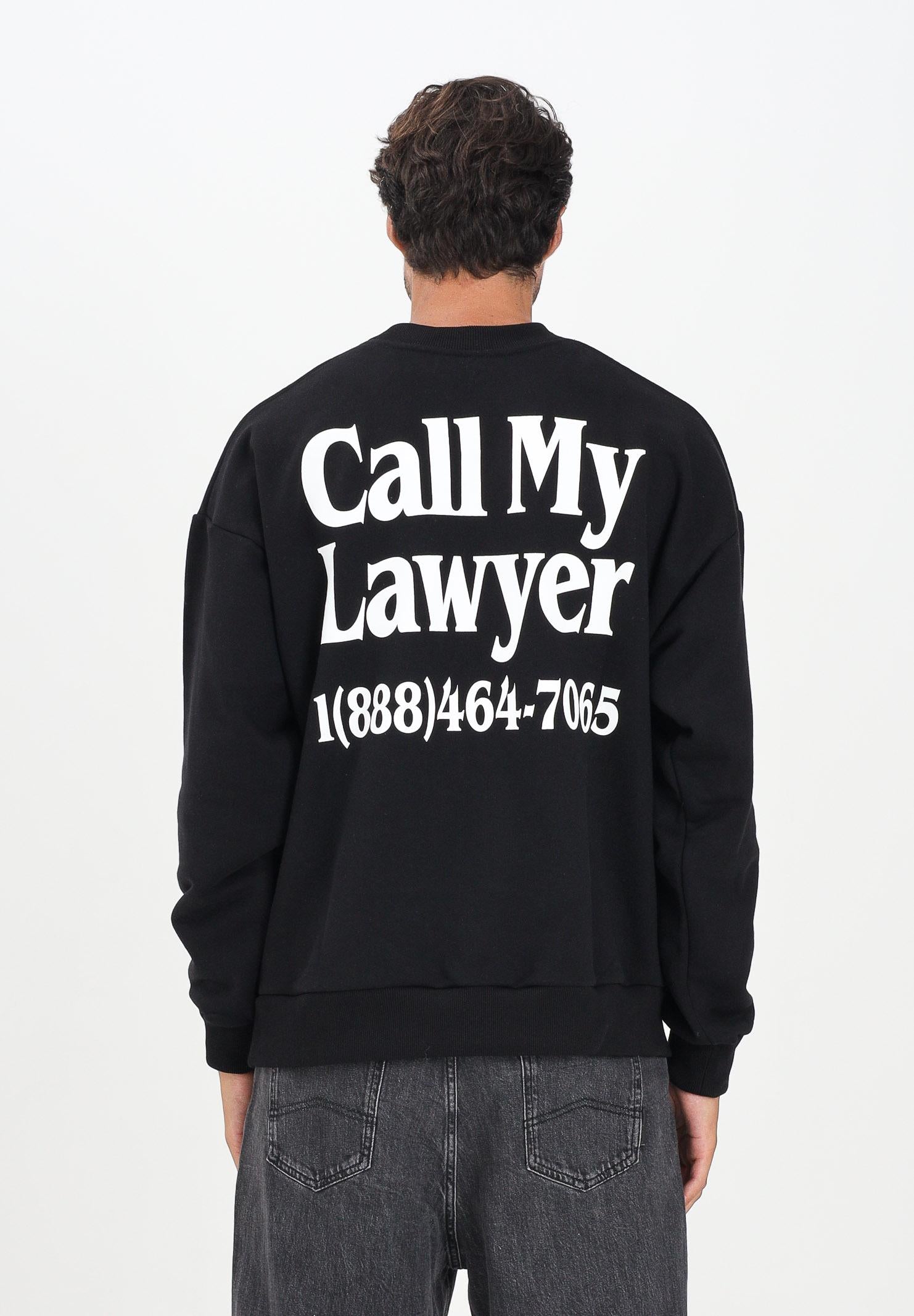 MARKET Felpa girocollo nera da uomo con stampa sul retro F5MKMASW057 110 MarKET 