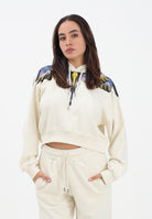 MARCELO BURLON COUNTY OF MILAN Felpa con cappuccio panna da donna rifinita da stampa ali 25ICM30000 LASK MARCELO BURLON COUNTY OF MILAN 